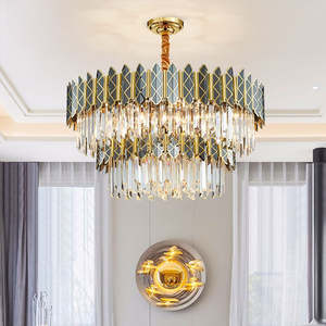 Lustres décoratifs d'intérieur en cristal clair de luxe à LED Lampes suspendues pour la maison Salle à manger Hôtel Télécommande centrale - Product Image 1