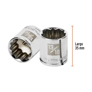 บ็อกซ์ 6 ชิ้น ขนาด 13/16 นิ้ว หัวบล็อก 12 จุด ขับเคลื่อน 3/8 นิ้ว ยี่ห้อ TRUPER - Product Image 3