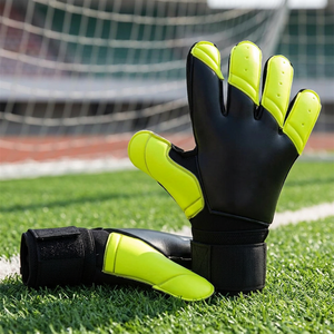 Gants de gardien de but de football noirs sur mesure à doigts entiers avec latex allemand de 4 mm et découpe négative avec embossage au dos - Product Image 5