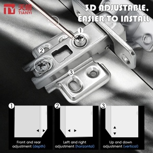 TIANYI Venta al por Mayor 105 °   Bisagra de acero laminado en frío para gabinetes, de instalación rápida, de superposición completa o parcial, para puertas de madera y muebles - Product Image 5