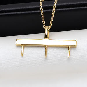 Colgante de Plata S925 con 3 Cuentas para Mujer, 7-8 Pulgadas, Accesorios de Joyería DIY, Colgantes Finos, Dijes de Moda, Bandeja Vacía 2969 - Product Image 4