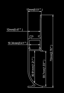 Profilo in <span class=keywords><strong>Alluminio</strong></span> SDW198 Nero per LED a Incasso nel Muro, <span class=keywords><strong>Estrusione</strong></span> per Cartongesso - Product Image 3