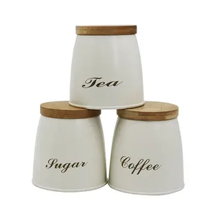 Factory Eco-friendly Wholesale Coffee Sugar Tea Storage Jars Food Storage Canister Set Kitchen Tea Coffee Sugar Containers