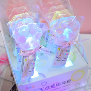 Piruletas con Forma de Flor de Cerezo y Patita de Gato Brillante, Dulces Duros de Cristal con Sabor a Fruta para Niños, 15g, Venta al por Mayor - Product Image 3