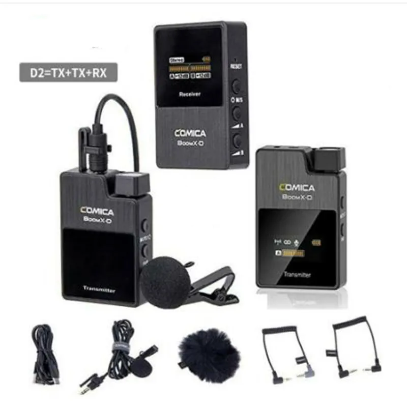 Профессиональный мини-микрофон COMICA BoomX D2 2,4G для цифровой беспроводной камеры с моно/стерео переключаемыми режимами вывода