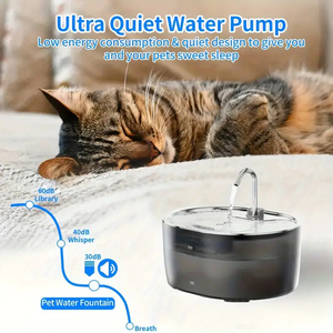 2025 Automatische 304 Roestvrijstalen Kattenfontein: 3,2l Ultrastille Pomp Met Grote Capaciteit En 3-traps Filtersysteem - Product Image 5