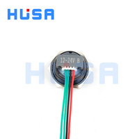 Sakelar Tombol Tekan Mini Hitam Ultra-tipis Tahan Air HUSA Warna LED Aluminium Oksida Pendek 1A IP65