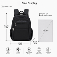 Sac à dos pour ordinateur portable HAIBOWY, logo personnalisé, mode, simple, imperméable, en polyester, grande capacité, sac à dos pour étudiants, pour un usage quotidien