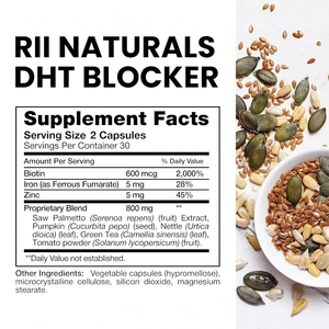 Pastillas OEM DHT Blocker para el Crecimiento Rápido del Cabello con Saw Palmetto para Prevenir la Caída del Cabello, Cápsulas Bloqueadoras del Cabello - Product Image 2