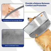 Collier de cône gonflable pour chien, collier de beignet doux pour chien après la chirurgie, alternative de cône de chien 2-en-1 avec bouclier détachable anti-léchage