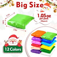 Argile à séchage à l'air pour enfants, argile à modeler DIY, kit d'artisanat de Noël, remplissage de chaussettes longues, cadeau de Noël, jouet