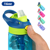 Gobelets pour personnalisation, gobelets à bec pour enfants mignons, vente en gros, 450 ml, 550 ml, gobelets en plastique acrylique avec couvercles et pailles