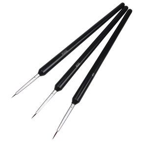 Panwenbo – Lot de 3 pinceaux noirs pour nail art, pour manucure, lignes longues, détails et motifs fins - Product Image 1