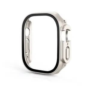 苹果手表系列8 2022热卖硬质电脑表壳带钢化玻璃盖保险杠保护超49毫米表壳
