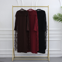 Ensemble Abaya Mexizo 2026 avec châle, robe longue en dentelle, vêtements islamiques modestes, manches longues, style élégant et uni, style Dubai