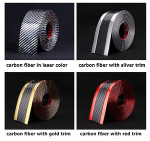 Carbon Fiber Look Với TRIM Cửa Xe <span class=keywords><strong>Sill</strong></span> Chùi Tấm Pedal Bảo Vệ Bumper Bảo Vệ Dải Tự Động Phụ Kiện Dán Xe - Product Image 6
