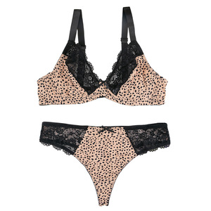 Nuova Lingerie Sexy con Stampa Leopardata per Taglie Forti, Set Reggiseno Traspirante in Pizzo Ultra-sottile - Product Image 5