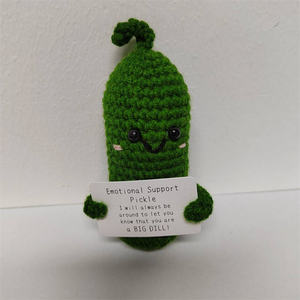Cổ vũ Quà Tặng Crochet <span class=keywords><strong>pickle</strong></span> Búp bê đồ chơi tích cực khoai tây khẳng định thẻ ngâm dưa chuột đan cảm xúc may dệt đồ chơi - Product Image 5