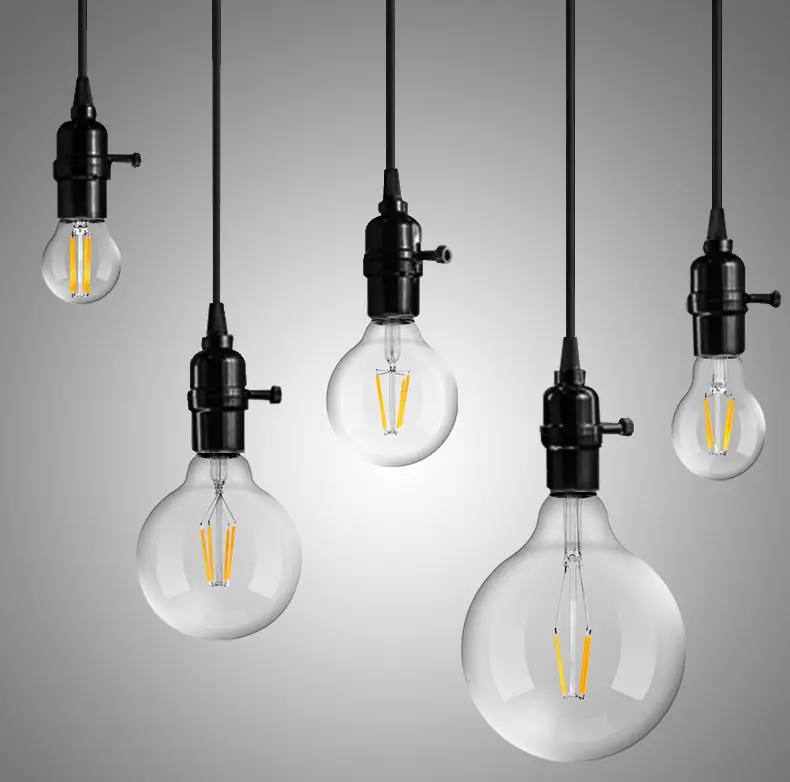 Küresel cam E27 G80 G95 G120 dekorasyon ışıklandırma Edison ampul klasik LED Filament lamba