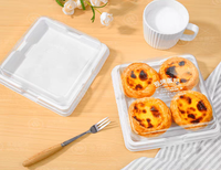 Boîte à tartelettes en plastique pour pâtisserie et pâtisseries en gros, boîte rectangulaire transparente de qualité alimentaire, gaufrage