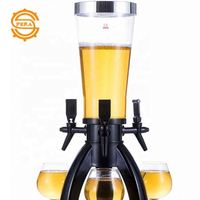 Distributeur de bière portable de luxe 1,5L/3L avec lumières LED colorées et brillantes, 3 robinets, accessoires de bar