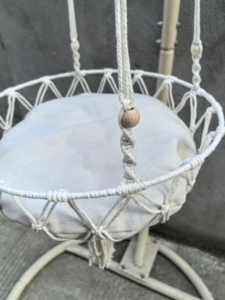 <span class=keywords><strong>Hamac</strong></span> suspendu pour chat Boho tissé à la main <span class=keywords><strong>beige</strong></span> d'une capacité de 33lb pour dormir, jouer, grimper et se prélasser - Product Image 4