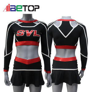 Zwart-Wit <span class=keywords><strong>Cheerleading</strong></span> Uniform Mesh Rokken Op Maat Gemaakte Tops En Skorts <span class=keywords><strong>Cheerleading</strong></span> Uniformen - Product Image 6