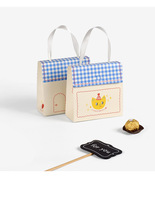 Boîte à bonbons et biscuits en carton, motif dessin animé mignon, pliable, motif chat et chien, petite boîte cadeau fraîche et portable
