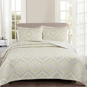 Conjunto de lençóis acolchoados para cama, colcha confortável e luxuosa bordada, com estampa personalizada para todas as estações, atacado barato