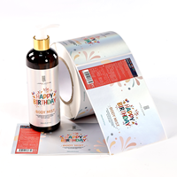 Pabrik langsung sesuai pesanan holografik 3D Spot UV Label stiker ramah lingkungan untuk parfum sampo botol Losion