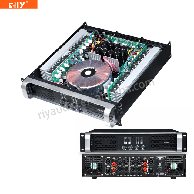 D8200/D8400/D8600 4 Channels 4*250W/400W/600W 2U Class H Professional Traditional Power Amplifier with Pure Copper Transformer