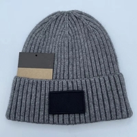 Chapeaux d'hiver unisexes avec broderie 3D et logo personnalisé, chapeaux tricotés chauds à rayures verticales épaissies, résistants au froid, chapeau d'hiver tendance