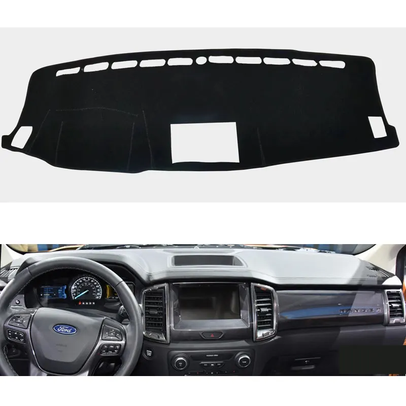 Ford Ranger için araba Dashboard Mat Wildtrak Raptor 2019 2020 2021 2018 Dash masası örtüsü güneşlik paspaslar kaymaz ped güneş gölge