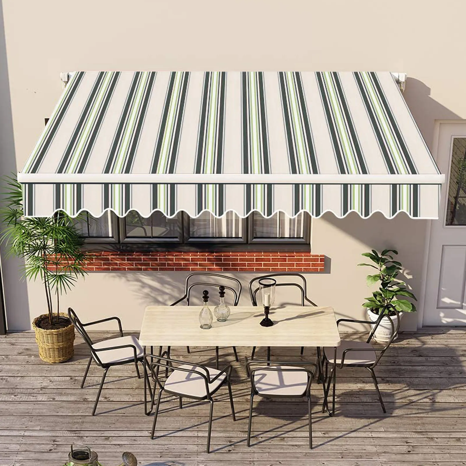 Tendalino retrattile manuale di qualità Premium completamente assemblato tettoia parasole UV per cortile balcone negozio bar bar Deck
