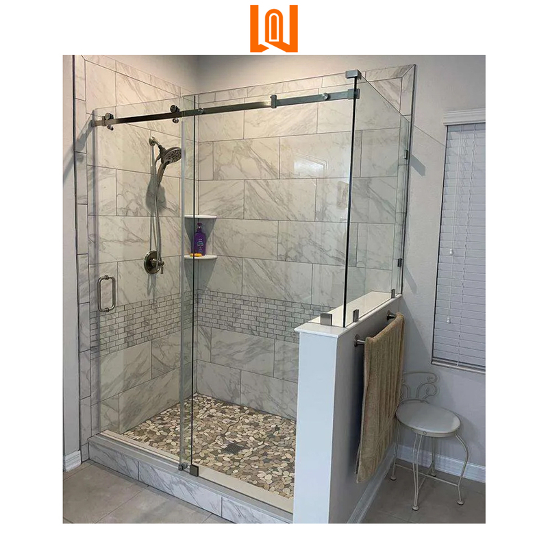 Bathroom Aluminum Tempered Glass Sliding Simple