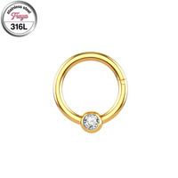 Anneau de nez Freya de haute qualité en acier inoxydable 316L pour femme, piercing de nez segmenté, bijou de mode, boucle d'oreille fine