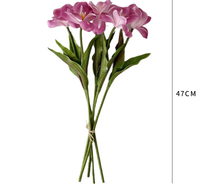 Fleurs artificielles en PU texturé de haute qualité, forme de tulipe, parfaites pour la décoration du salon, de l'extérieur, des lieux de mariage