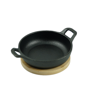 Utensilios <span class=keywords><strong>de</strong></span> cocina <span class=keywords><strong>de</strong></span> <span class=keywords><strong>hierro</strong></span> <span class=keywords><strong>fundido</strong></span> Sizzle Platter Fajita Pan Pre-sazonado Mini plato redondo <span class=keywords><strong>para</strong></span> servir Sartén - Product Image 6
