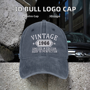 Casquette de baseball personnalisée avec logo de taureau brodé en 3D, patch latéral bicolore crème et vert, 6 panneaux structurés, style rétro, fermeture snapback, 100% coton - Product Image 2