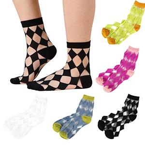 Calcetines personalizados de diseño transparente resistentes a enganches para mujer Calcetines transparentes personalizados - Product Image 5