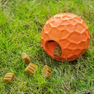 अनुकूलन थोक इंटरैक्टिव प्रशिक्षण टिकाऊ नरम सुरक्षा प्राकृतिक रबर इलाज कुत्ते खिलौना चबाना पालतू पिल्ला खिलौना बॉल फीडर
