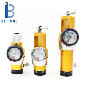 Bull Nose Oxygen Flow Regulator With Pressure Gauge For Oxygen Cylinder And Ozone Generator 0-25L/Min With Humidificator