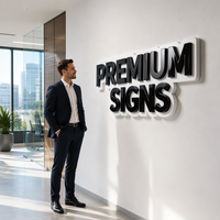 Lettres de signalisation commerciale personnalisées en PVC découpées au laser, finition peinture brillante, logo mural 3D, étanches IP65 pour bâtiments et commerces