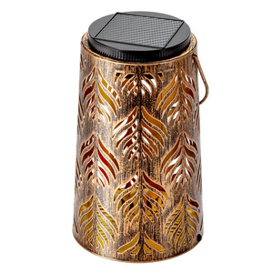 <b>Solar</b> Garden Light Outdoor <b>Hanging</b> LED <b>Lantern</b> With <b>Solar</b> Panel For Patio Yard Decor Bronze Finish - Product Image 1