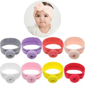 Baby Girl Top Knot Donut Headband Round Knot Bun Elastic Head Wrap Shower Gift Elastic Soft Turban Baby Topknot Headbands