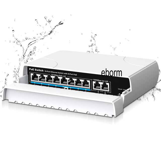Factory Price Outdoor Waterproof 8 Port Poe Switch 120w with 10/100mbps Uplink Port Support IEEE802.3af/at for Cctv Ip Poe Came