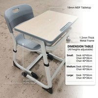 Ensemble de bureau et chaise ergonomiques modernes pour l'école, hauteur réglable, mobilier de classe pour étudiants, table d'apprentissage pour l'école primaire et secondaire