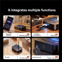 Récepteur audio BT 6.0 2 en 1, radio FM, adaptateur AUX/USB/clé USB 3,5 mm avec écran LCD pour haut-parleur, téléviseur, PC