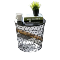 Table Basse en Métal au Design Moderne et Minimaliste Style Ferme, Panneau MDF Durable, Table d'Appoint Convertible avec Rangement, Facile à Nettoyer, Meuble de Maison