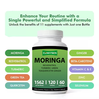 Kapsul Daun Moringa Murni Bubuk Energi Pendukung Imunitas Ekstrak Kunyit Teh Hijau Suplemen Kesehatan